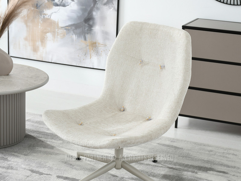 Beżowy Nowoczesny Fotel Jasper Z Przeszyciami - Salon I Sypialnia