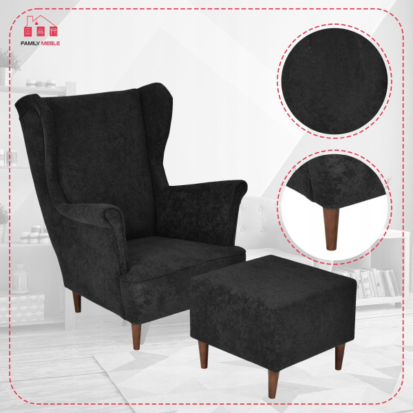 Fotel uszak z podnóżkiem MAX Family Meble