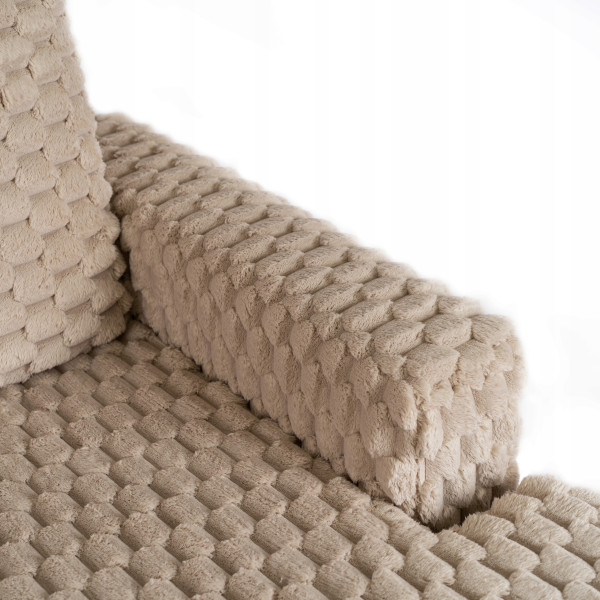 Fotel Wypoczynkowy Kanapa Sofa do Spania Salonu Welur Pluszowy KOBEL Szary