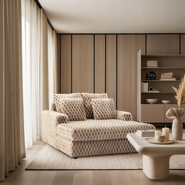 Fotel Wypoczynkowy Kanapa Sofa do Spania Salonu Welur Pluszowy KOBEL Szary