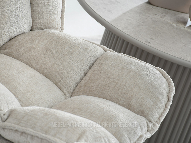 Beżowy Nowoczesny Fotel Jasper Z Przeszyciami - Salon I Sypialnia