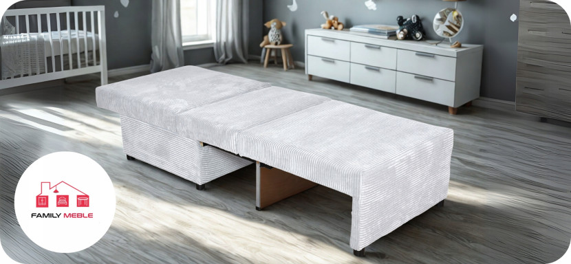 Fotel rozkładany funkcja spania KIMO pojemnik pościel Family Meble czarny