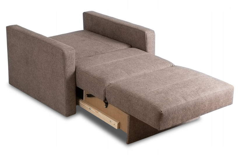 Fotel Rozkładany Wypoczynkowy Jednoosobowy Kanapa Do Spania Szary MILAN 1