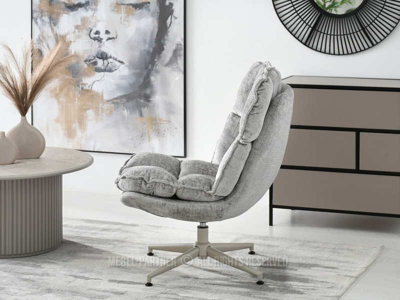 Beżowy Nowoczesny Fotel Jasper Z Przeszyciami - Salon I Sypialnia