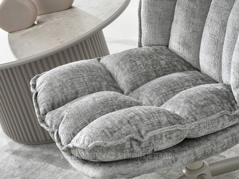 Beżowy Nowoczesny Fotel Jasper Z Przeszyciami - Salon I Sypialnia