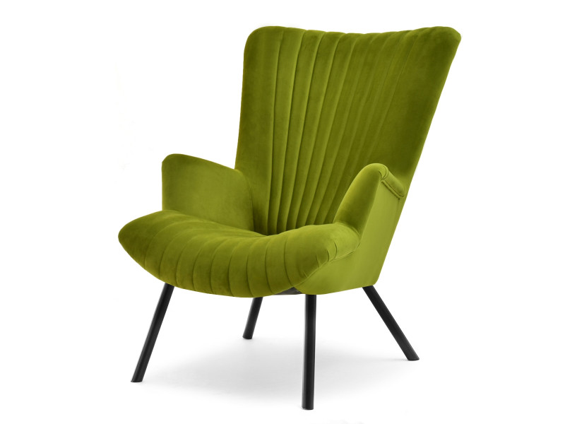 Fotel Lanza Szary Welur, Podstawa Czarny