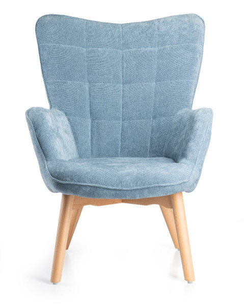 Uszak Fotel z podnóżkiem Grella Żółty 79x70x97 cm wypoczynkowy do salonu