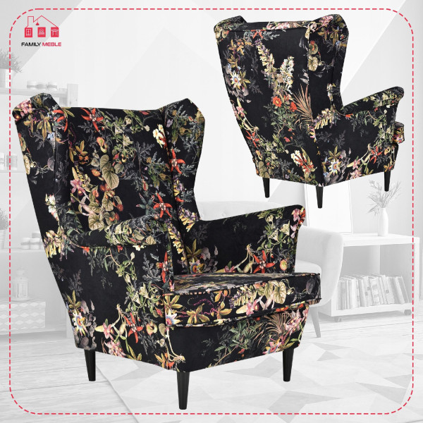 Fotel uszak skandynawski Ari Print Family Meble