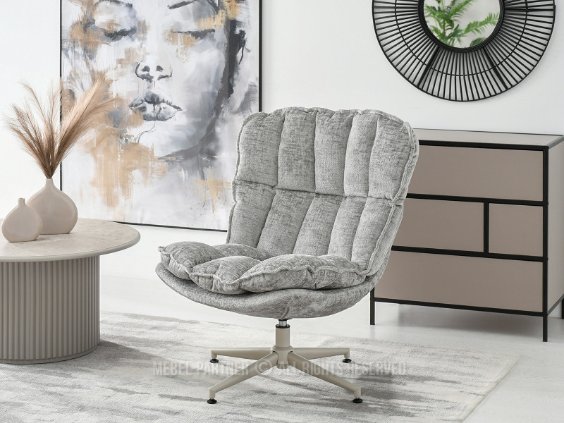 Beżowy Nowoczesny Fotel Jasper Z Przeszyciami - Salon I Sypialnia