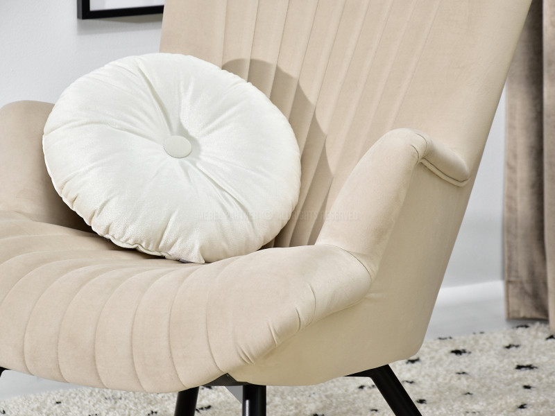 Fotel Lanza Szary Welur, Podstawa Czarny