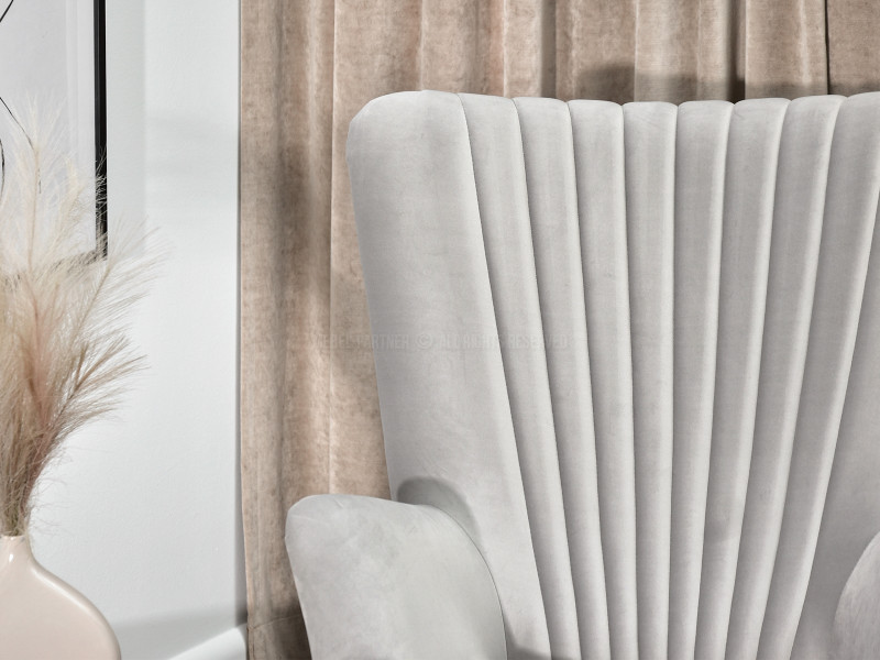 Fotel Lanza Szary Welur, Podstawa Czarny