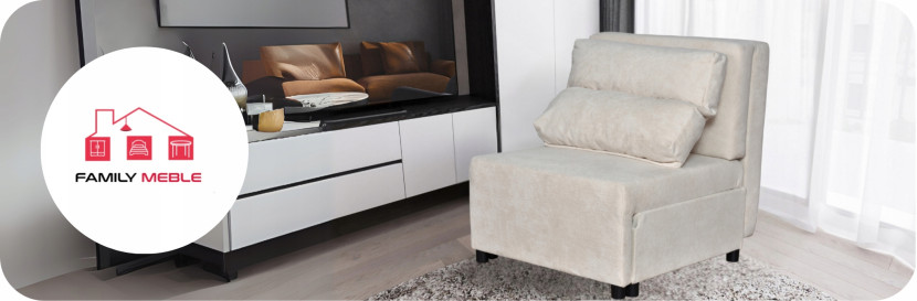 Fotel rozkładany z funkcja spania KIMO pojemnik na pościel Ramona c. szary