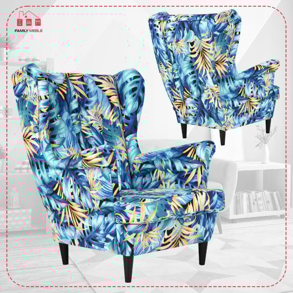 Fotel uszak skandynawski Ari Print Family Meble