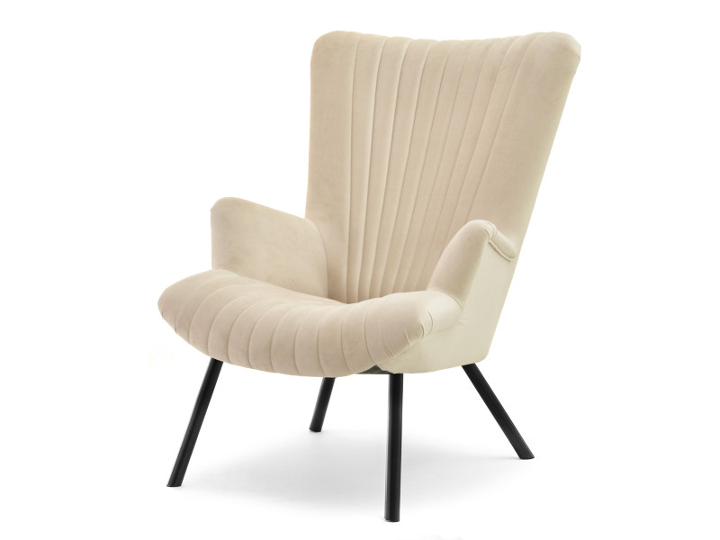 Fotel Lanza Szary Welur, Podstawa Czarny