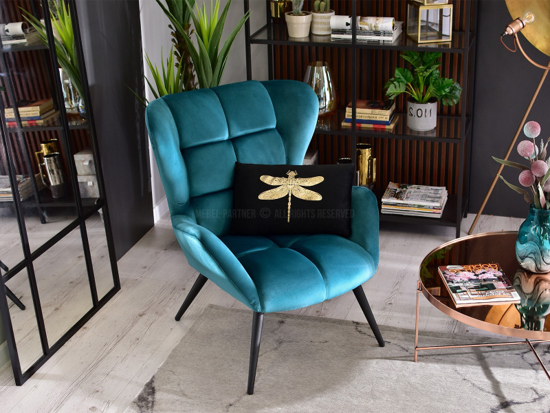 Fotel Kikori Szary Welur, Podstawa Czarny