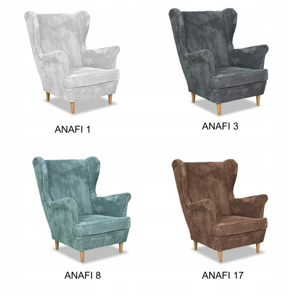 Fotel uszak Bonito beżowy sztruks Family Meble