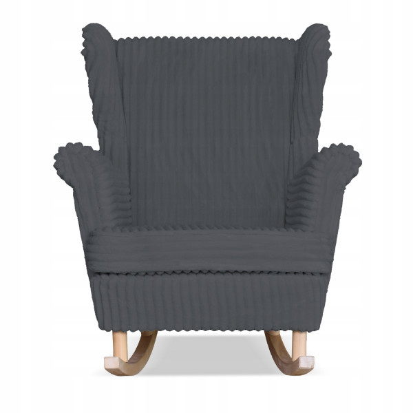 Fotel uszak Rene bujany skandynawski Family Meble sztruks czarny TOP