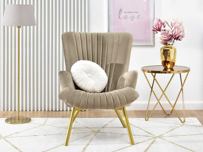 Fotel Lanza Szary Welur, Podstawa Czarny