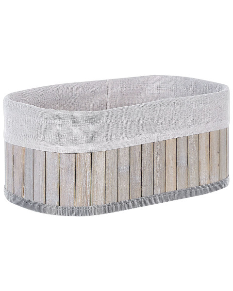 Zestaw 5 koszyków do łazienki bambusowe szare