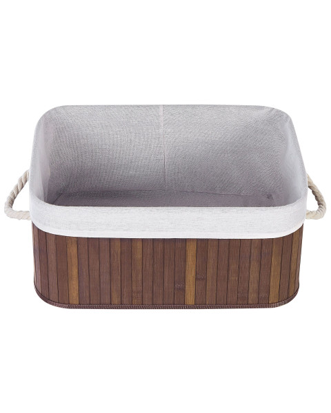 Zestaw 5 koszyków do łazienki bambusowe szare