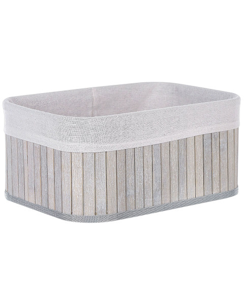 Zestaw 5 koszyków do łazienki bambusowe szare