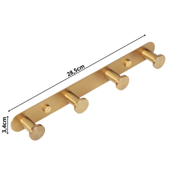 Wieszak na ubrania ścienny metalowy złoty do przedpokoju łazienki kuchni