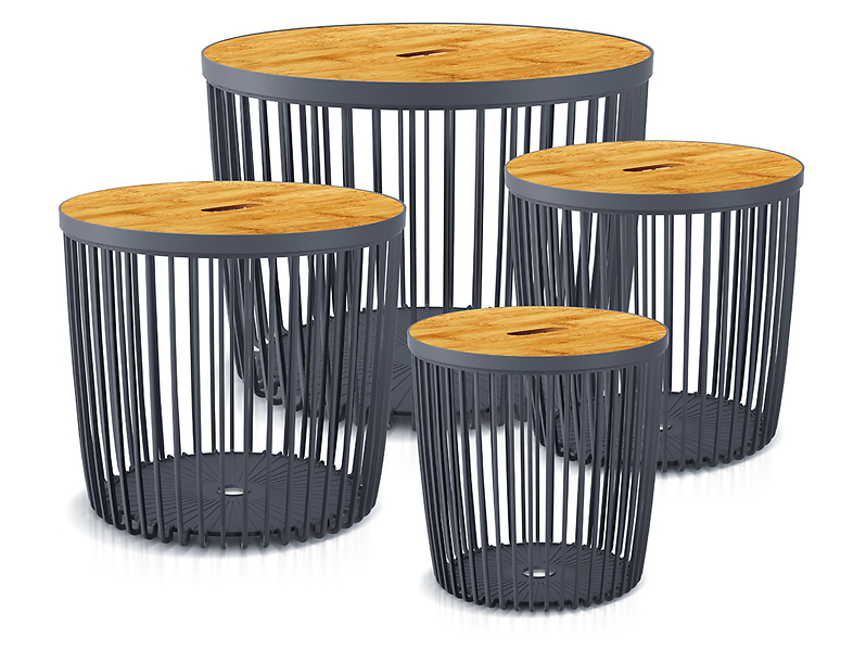 Kosz maxi z pokrywą 59 cm czarny