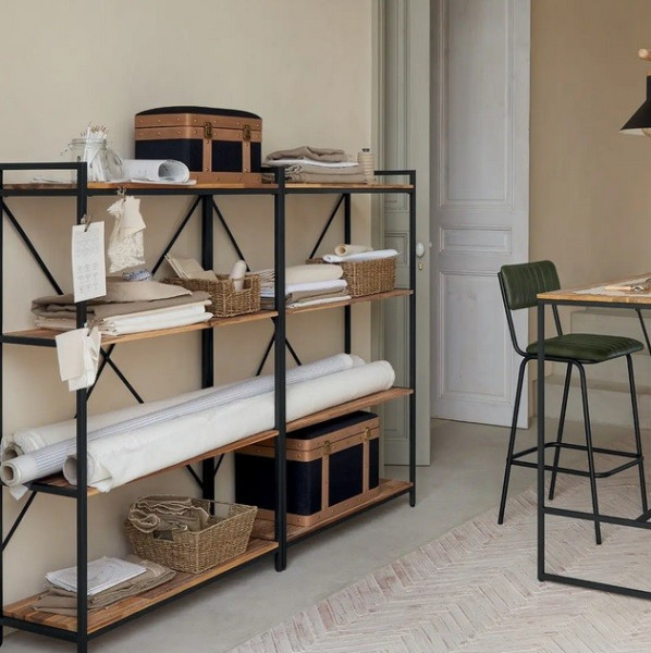 Skrzynia 3 szt. czarna z drewnem Harry