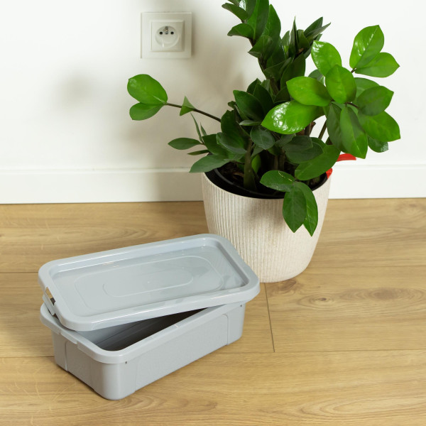 Pojemnik Pudło Plastikowe Z Pokrywą Zamykane 4,5 L Szary