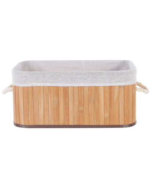 Zestaw 5 koszyków do łazienki bambusowe szare