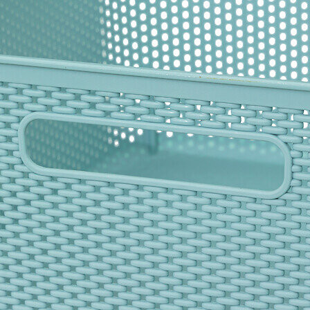 KOSZYK Grochy 11L szary ciemny AŻUROWY z uchwytami