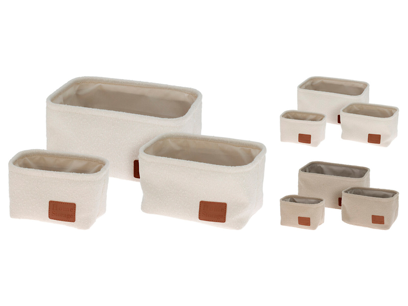 Zestaw 3 koszy boucle cappuccino