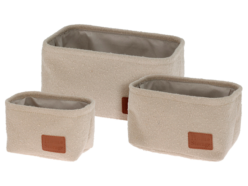 Zestaw 3 koszy boucle cappuccino