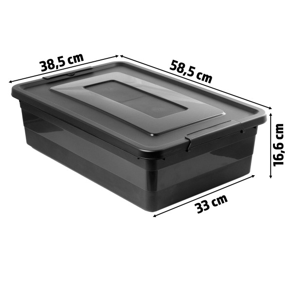 Pojemnik Plastikowy 28 L Pudełko Plastikowe Z Pokrywką Kółka