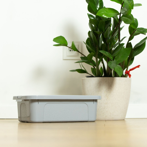 Pojemnik Pudło Plastikowe Z Pokrywą Zamykane 4,5 L Szary