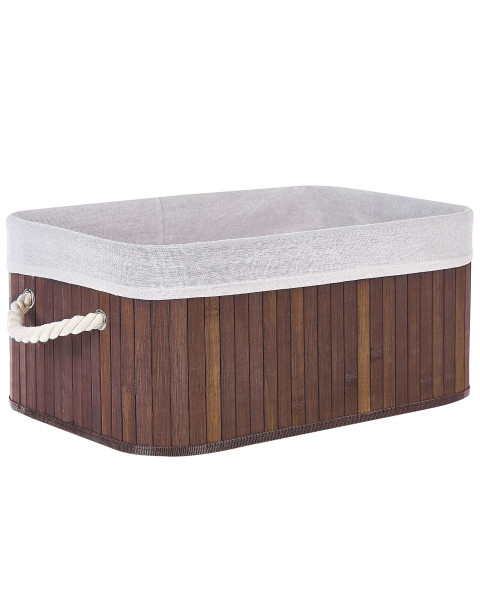 Zestaw 5 koszyków do łazienki bambusowe szare