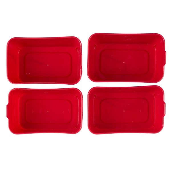 Zestaw 7 ORGANIZERÓW czarne/czerwone z tworzywa