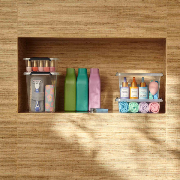 Pojemnik Pudło Plastikowe Z Pokrywą Kwadratowy 2 L