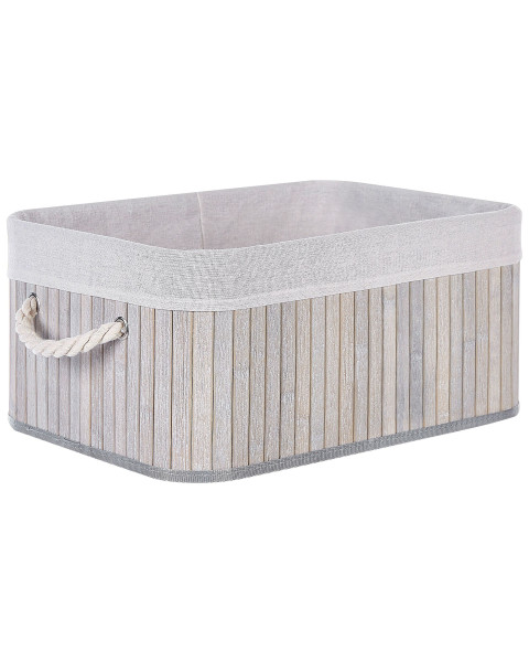 Zestaw 5 koszyków do łazienki bambusowe szare