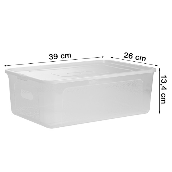 Pojemnik Plastikowy Z Pokrywą Pudełko Plastikowe 39x26x13,4