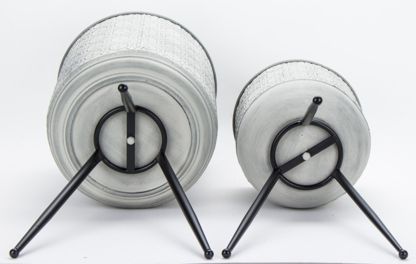 Kwietnik metalowy 2 szt. Light Grey