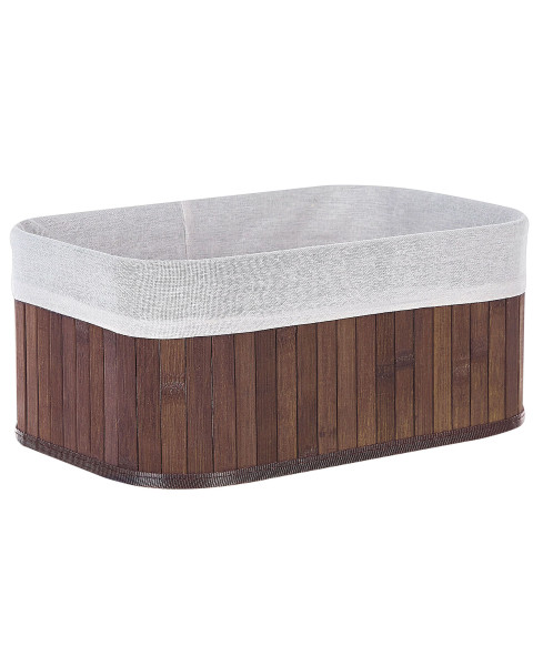 Zestaw 5 koszyków do łazienki bambusowe szare