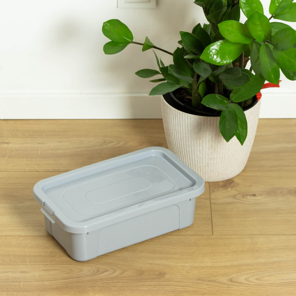 Pojemnik Pudło Plastikowe Z Pokrywą Zamykane 4,5 L Szary