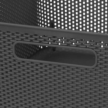 KOSZYK Grochy 11L szary ciemny AŻUROWY z uchwytami