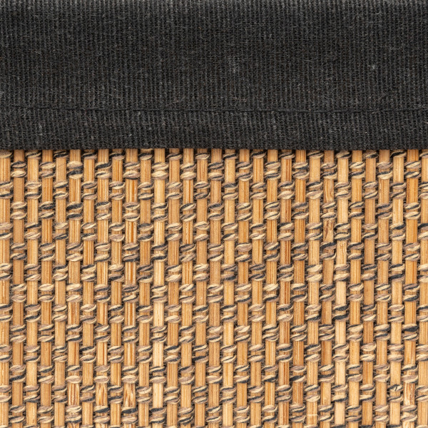 Zestaw 3 KOSZE do przechowywania Z BAMBUSA I TKANINY czarnej