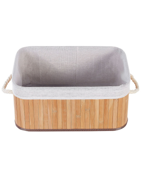 Zestaw 5 koszyków do łazienki bambusowe szare