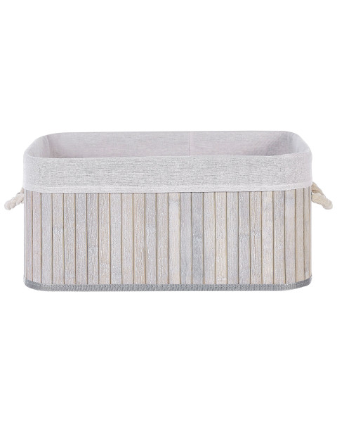 Zestaw 5 koszyków do łazienki bambusowe szare