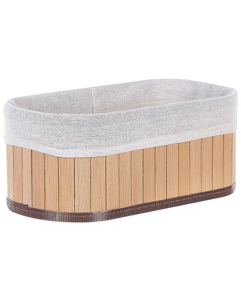 Zestaw 5 koszyków do łazienki bambusowe szare