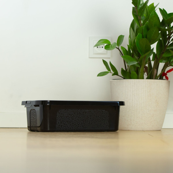 Pojemnik Pudło Plastikowe Z Pokrywą Zamykane 4,5 L Czarny