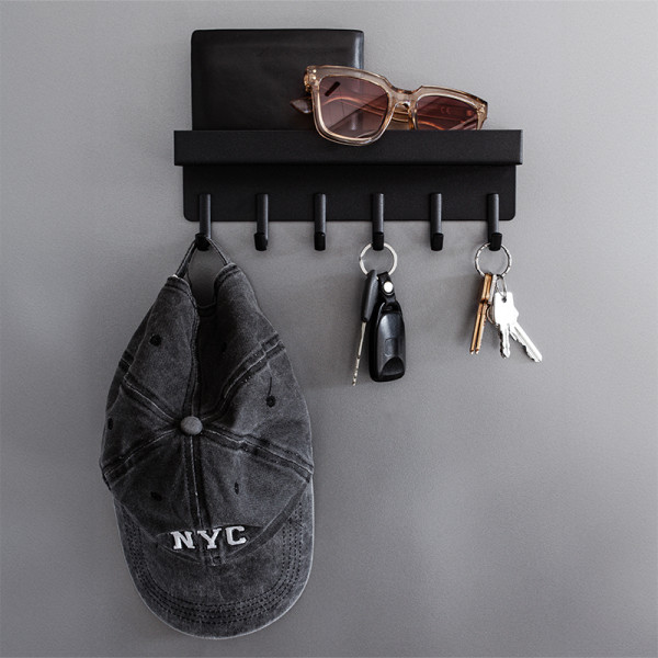 Wieszak ścienny z półką na klucze akcesoria metalowy loft